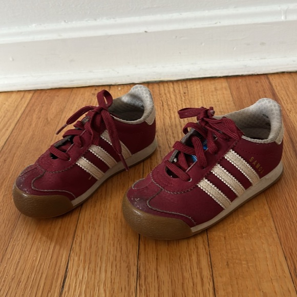 Adidas Samoa toddler maroon red sneakers - Picture 3 of 13